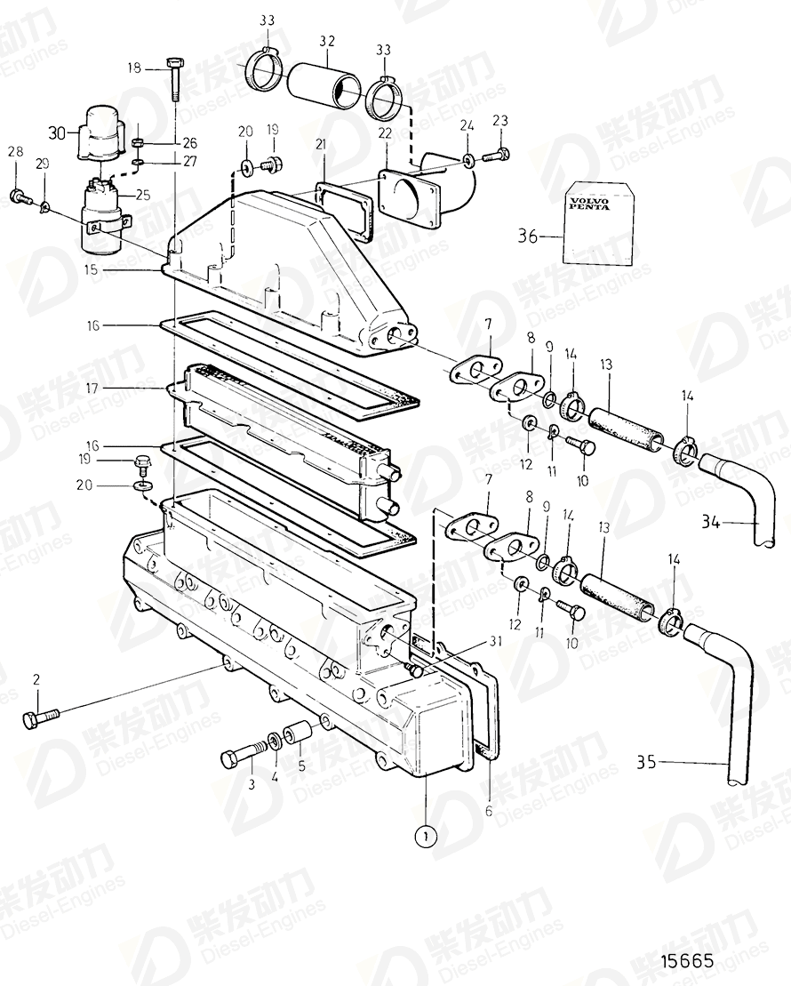 VOLVO Spacer sleeve 845589 Drawing VOLVO Spacer sleeve 845589 Drawing